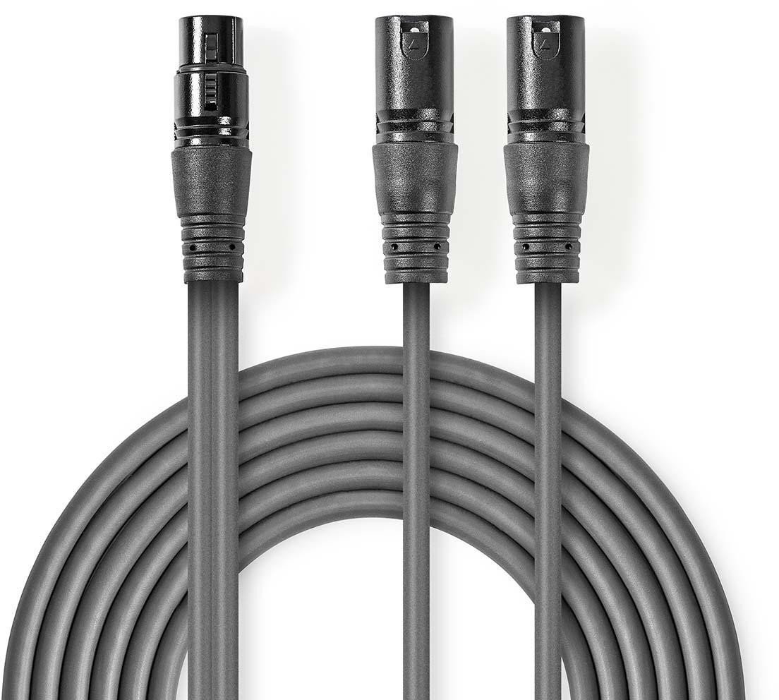 Kabelis Nedis 2x XLR M - XLR F 1.5m 5412810295609 COTH15020GY15 (5412810295609)