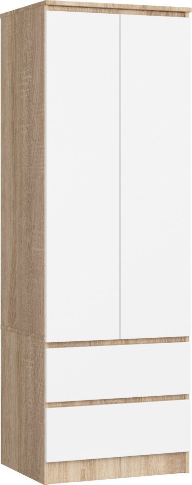 Fabryka Mebli Akord SZAFA STAR S 60 cm 2 DRZWI 2 SZUFLADY SONOMA / BIAŁA