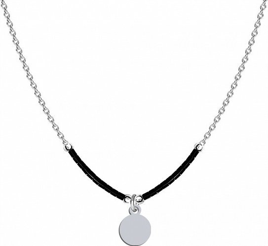 Radziszewska Jewellery Naszyjnik Srebrny z blaszką i koralikami