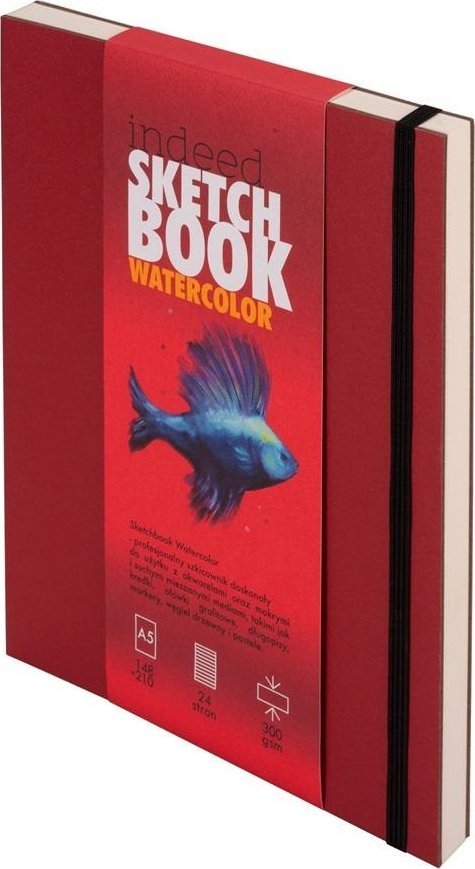 Szkicownik Indeed Watercolor A5 czerwony