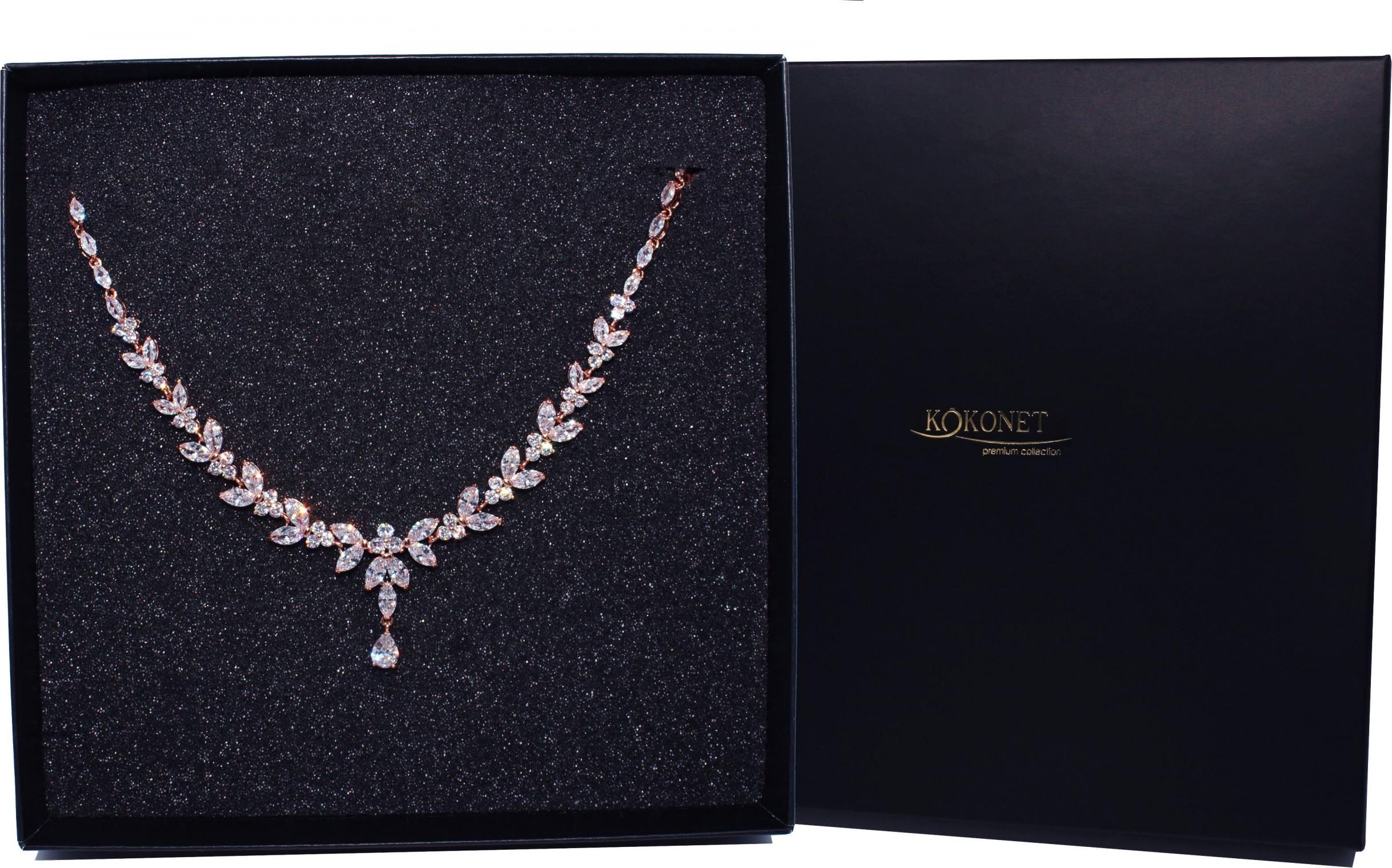 KOKONET Naszyjnik ROSE gold kolia ślubna rustykalna glam
