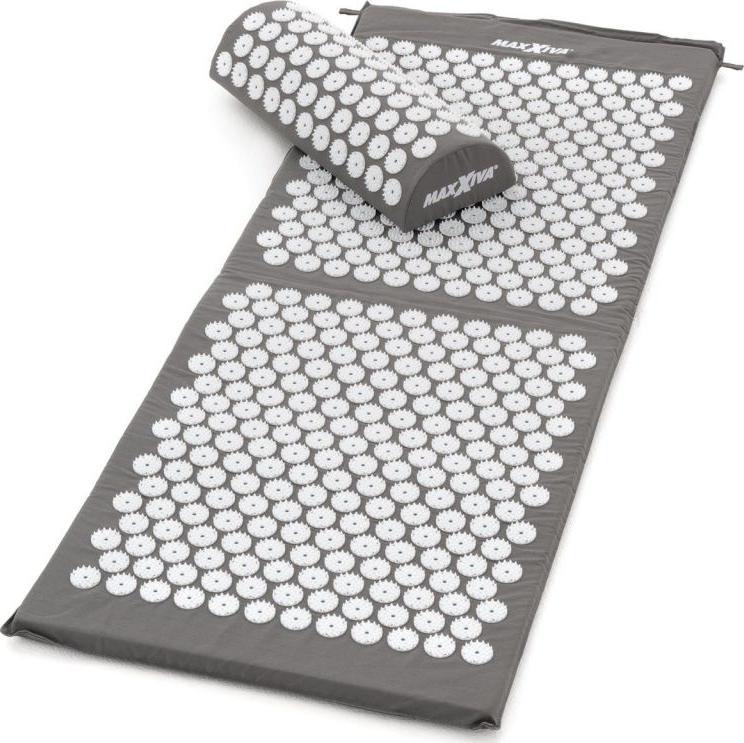Maxxiva MAXXIVA Podkładka akupresurowa z poduszką, 130x50 cm, szara