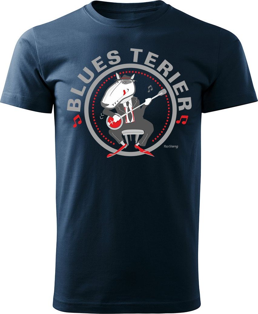 Topslang Koszulka z Bluesem Blues Terier męska granatowa REGULAR XXL