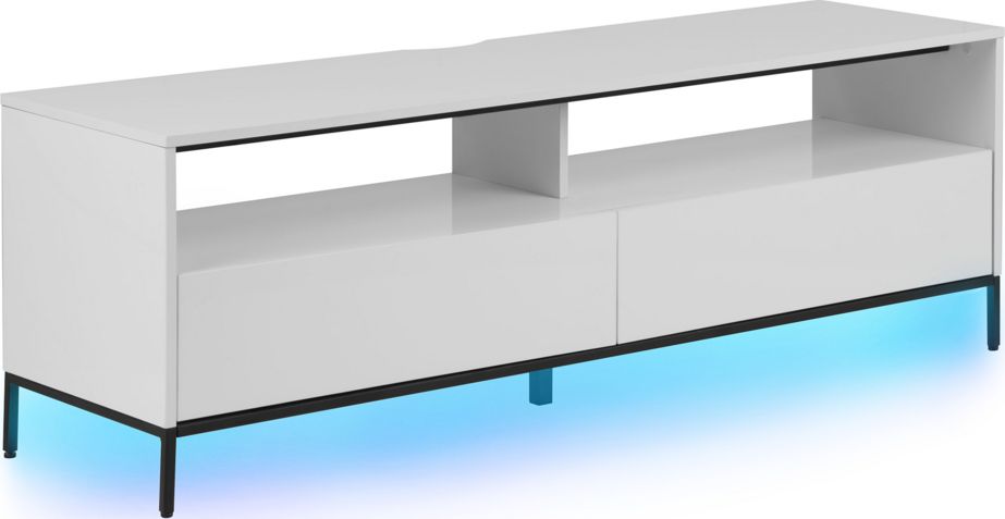 Beliani Szafka RTV LED biała SYDNEY