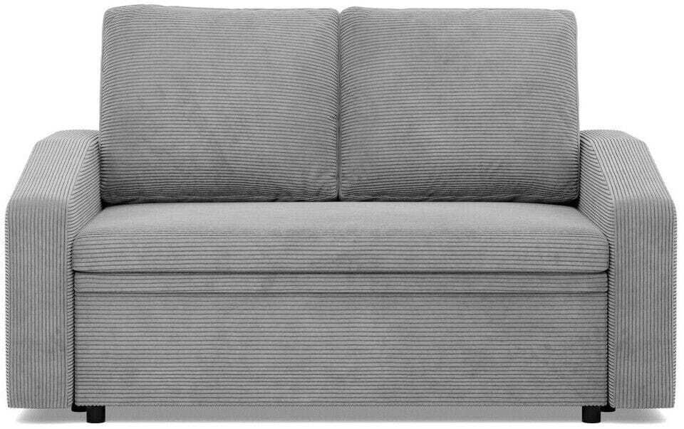 Sofa z funkcją spania, BLOM, sztruks, 148x87x90 cm, jasny szary
