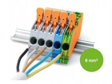 Wago Zestaw złączek do zasilania 3 fazowego 6mm2 kompletny 821-099/000-007