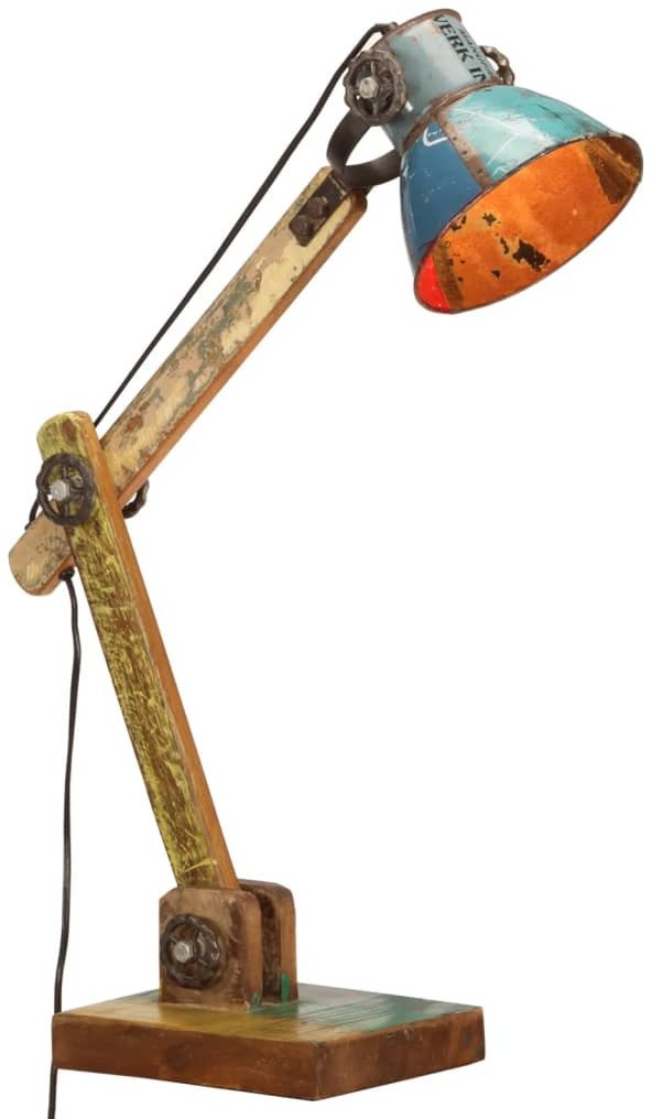 Industrialna lampka biurkowa, kolorowa, okrągła, 23x18x95 cm