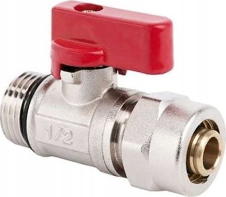 Arco Zawór kulowy MINI 1/2" GZ czerwony ze złšczkš do rur wielowarstwowych 16x2 [40/80]