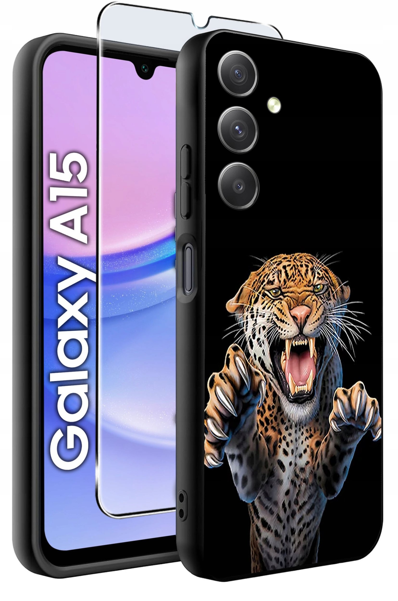 ETUI do Samsung A15 4G | 15 5G WZORY | SILIKONOWE MATT CASE + SZKŁO 9H