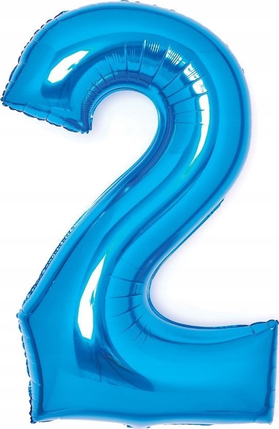 AMSCAN Balon foliowy cyfra 2 niebieska 51x66cm 9914052