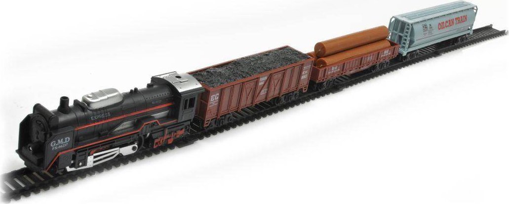 Kolejka rail king Parowóz + 3 Wagony