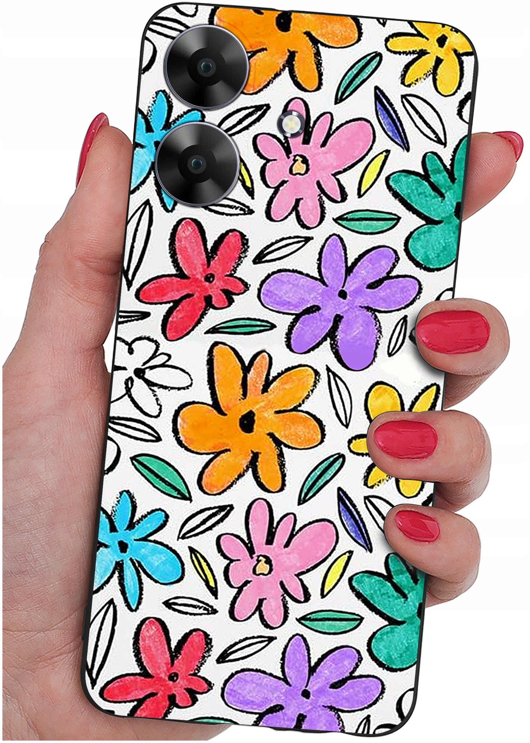 ETUI do Realme Note 60 CASE WZORY | SILIKONOWE MATT CASE + SZKŁO 9H