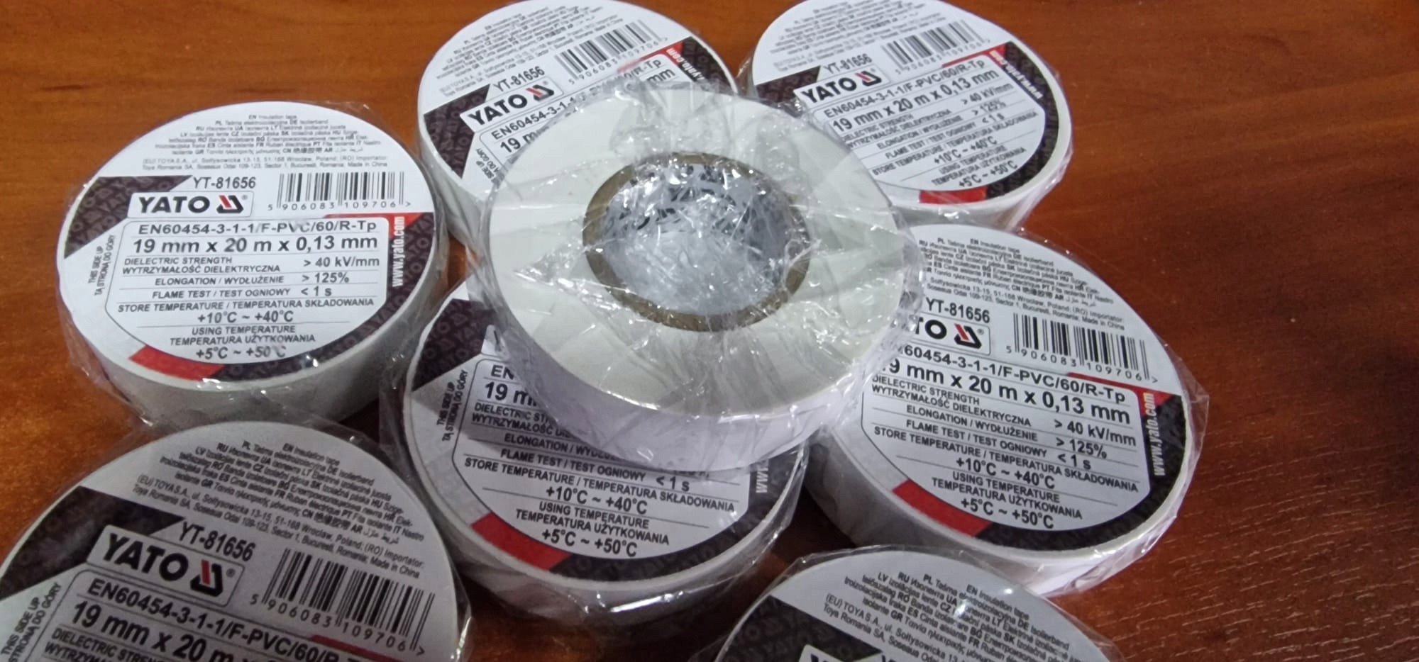 YATO TAŚMA ELEKTOIZOLACYJNA 19mm x 20m BIAŁA