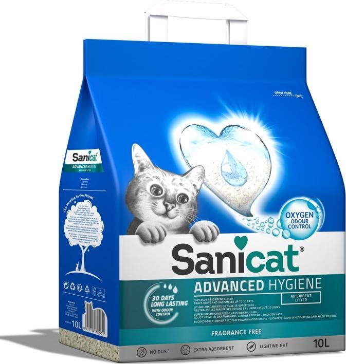 Żwirek dla kota Sanicat Advanced Hygiene, żwirek, dla kotów, 10l, bezzapachowy