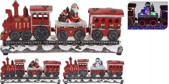 Pociąg LED świąteczny, motyw Świętego Mikołaja, 39 cm
