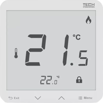 Tech Regulator pokojowy bezprzewodowy R-8pz PLUS, pokojowy, zasilany 230V, montaż podtynkowy, biały STR8PZPLUSWH