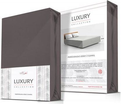 Darymex Prześcieradło jersey elastan z gumką ANTHRACITE/ANTRACYT/220x200x30