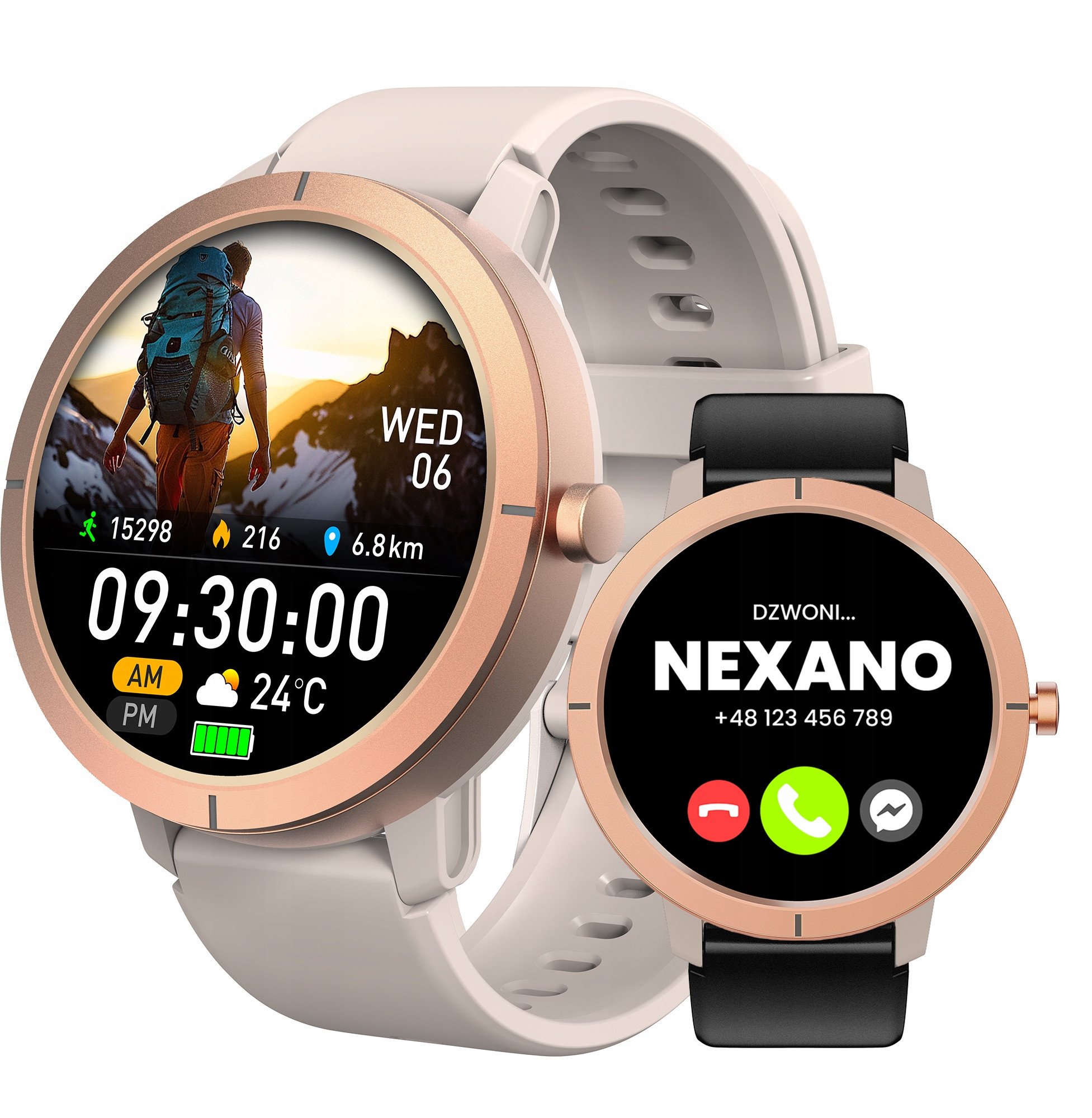 SMARTWATCH DAMSKI ZEGAREK WODOODPORNY GPS MENU PL AMOLED ROZMOWY PULS SPORT