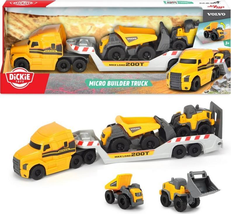 Dickie DICKIE Construction Volvo Zestaw Laweta Micro Builder 32cm