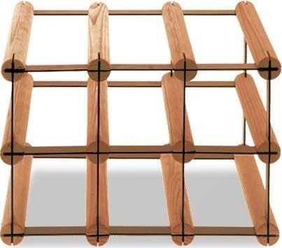 Wamar-Sosenka Regał na wino Stojak na 6 Butelek Szklanych/ PET RW-8/ 3x2 Brązowy Metal + Drewno RW-8-3x2-6_O_BR