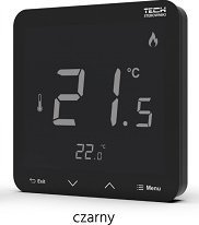 Tech Tech regulator pokojowy bezprzewodowy R-8pz PLUS, pokojowy, zasilany 230V, montaż podtynkowy, czarny STR8PZPLUSBK