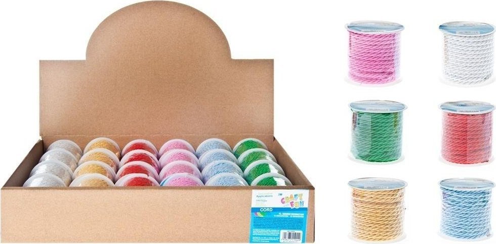Craft with Fun CF OZDOBA DEK TASMA SZNUR 3MM/3M MIX SZPUL12/576