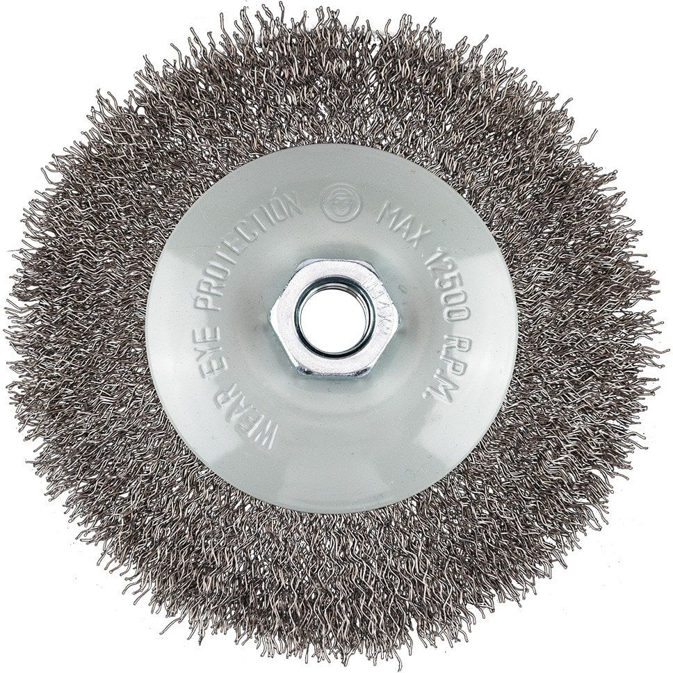 Szczotka druciana tarczowa 125 mm, drut karbowany, stalowy, M14
