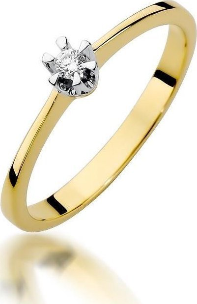 Best Diamonds złoty pierścionek z brylantem 0.04ct 10