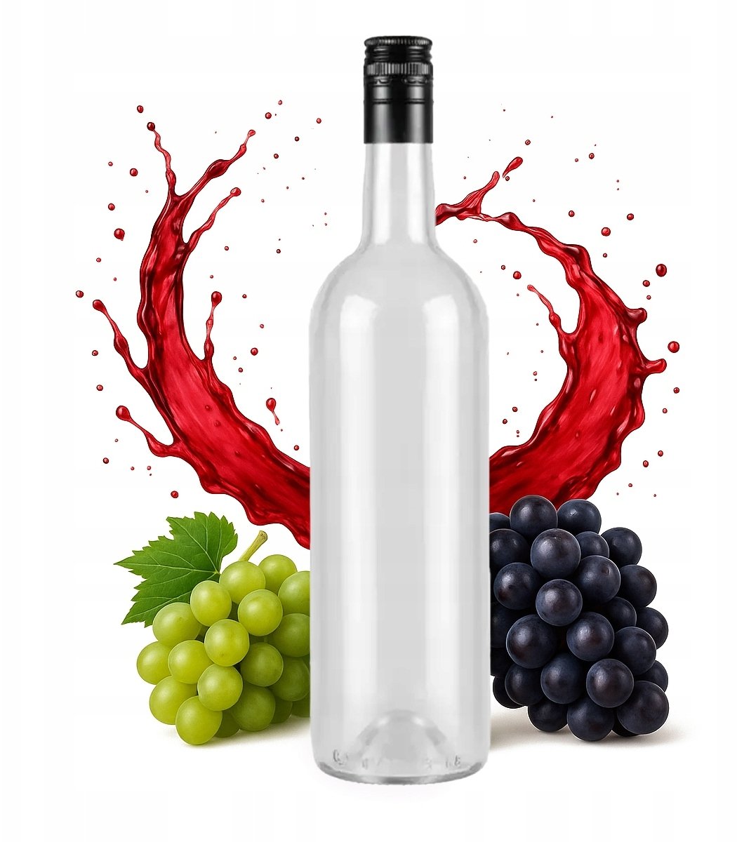 Butelka DO WINA 750 ml BEZBARWNA butelka na domowe wino 0,75l z zakrętką
