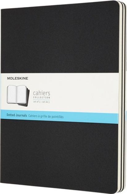 Moleskine Zestaw 3 Zeszytów MOLESKINE Cahier Journals XL (19x25cm) w kropki, 120 stron, czarny