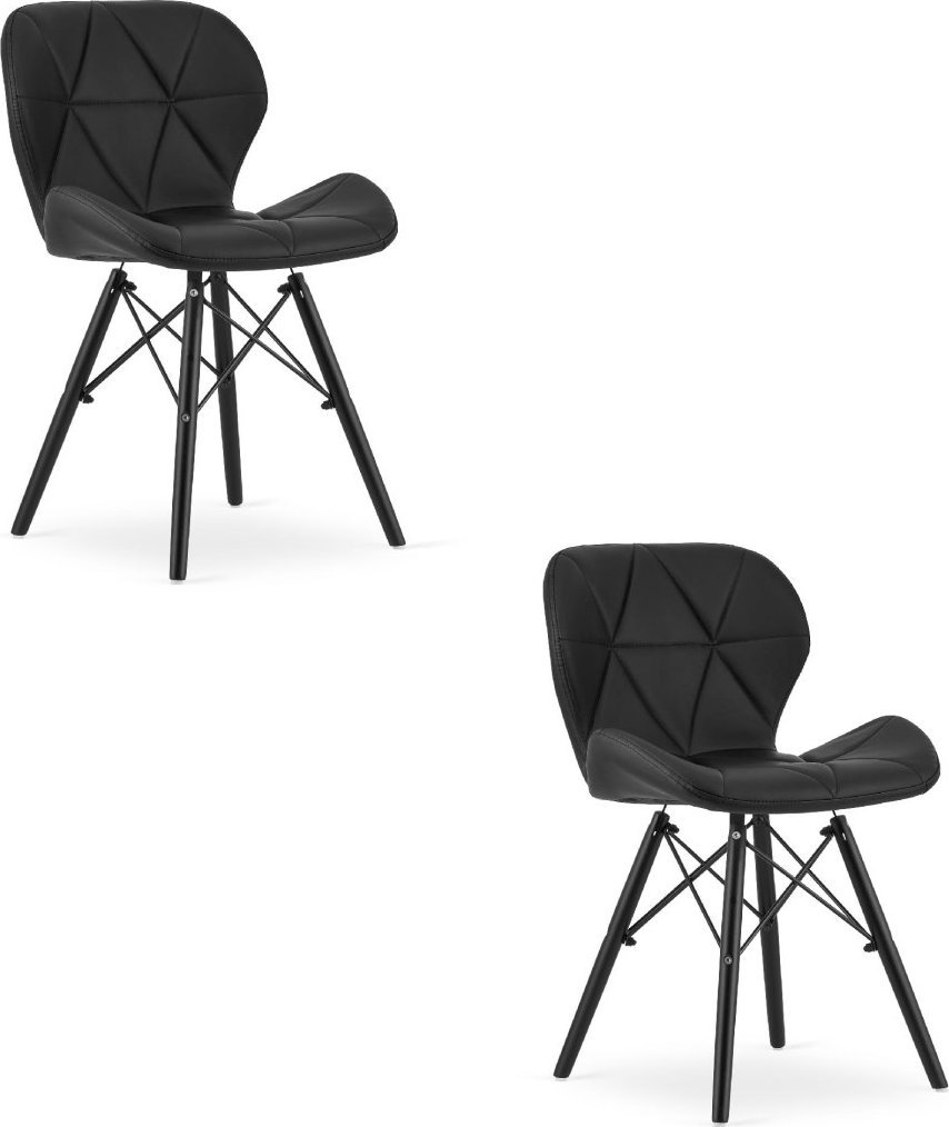 Leobert Krzesło LAGO ekoskóra - czarne / nogi czarne x 2