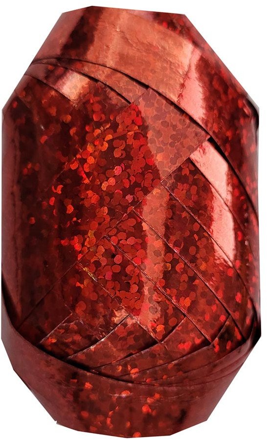 Tasiemka wstążka metalizowana 10m 1cm W53 Czerwona