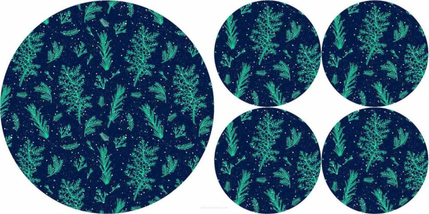 Bertoni BERTONI EE Zestaw podkładek na stół okrągłych 1+4 - JUNIPER
