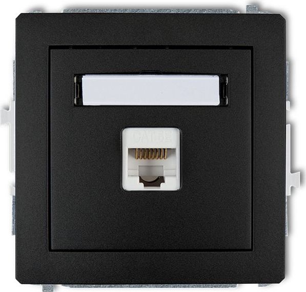Karlik DECO Gniazda komputerowe pojedyncze 1xRJ45, kat. 5e, 8-stykowy czarny mat 12DGK-1