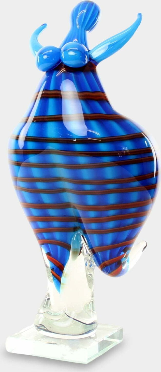 rzezbyzbrazu Figura Szklana w Stylu Murano Pulchna Tancerka Niebieska