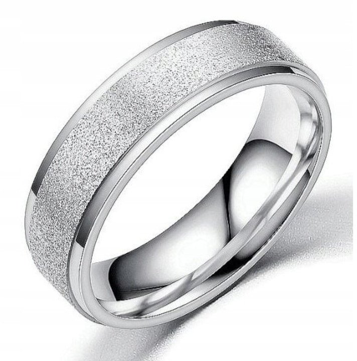 SRBERNY PIERŚCIONEK OBRĄCZKA ŚLUBNA STAL 316L r.22