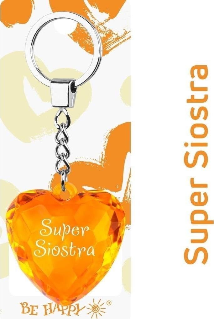 Breloczek Be Happy Brelok serce Super Siostra
