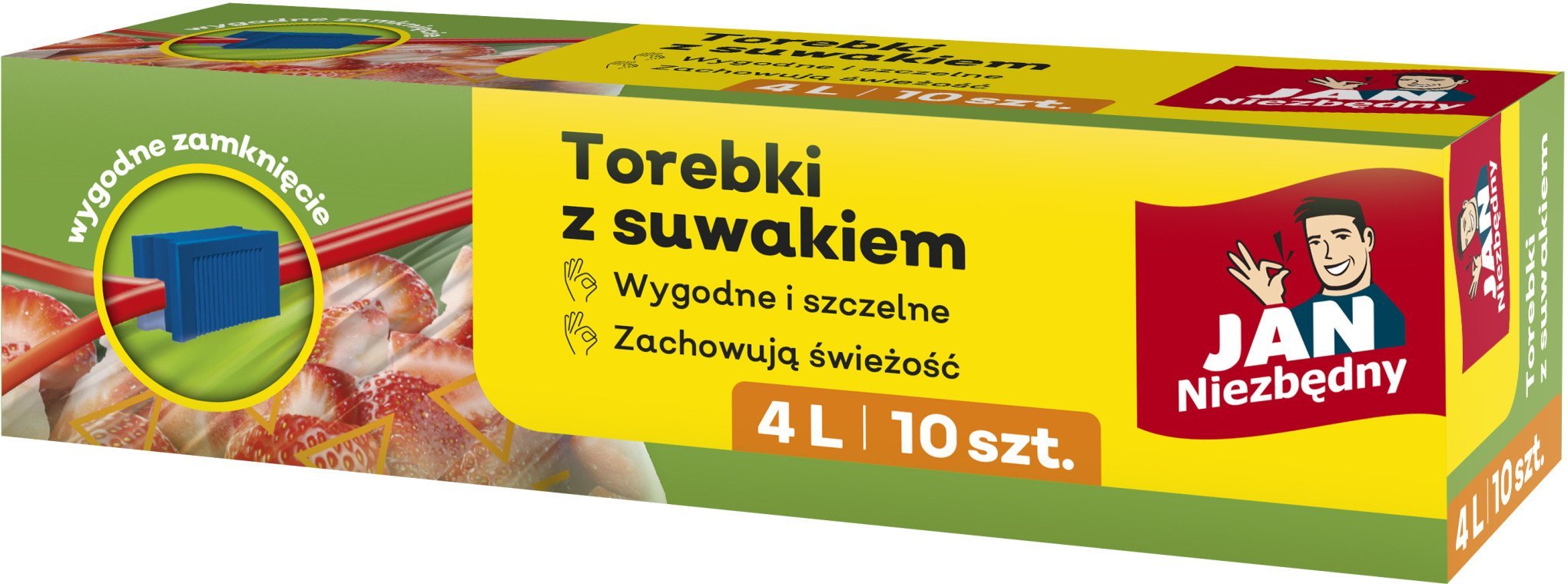JAN NIEZBĘDNY Torebki z suwakiem 4L - 10 sztuk