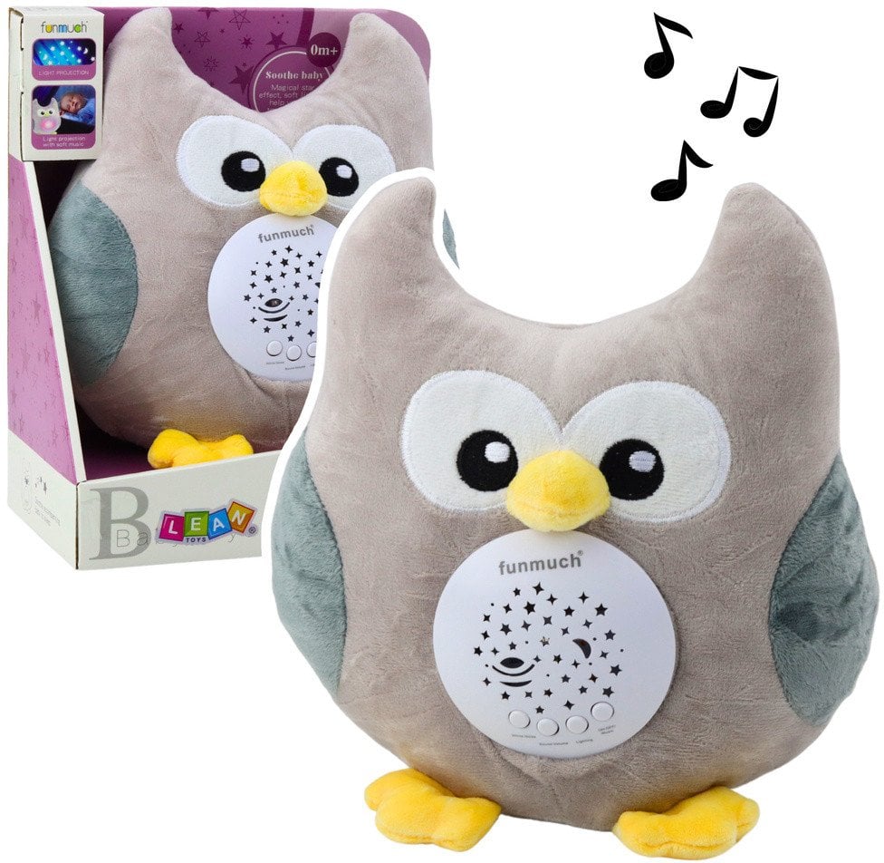 Pluszowa Sówka Usypiająca Przytulanka Projektor Dźwięk