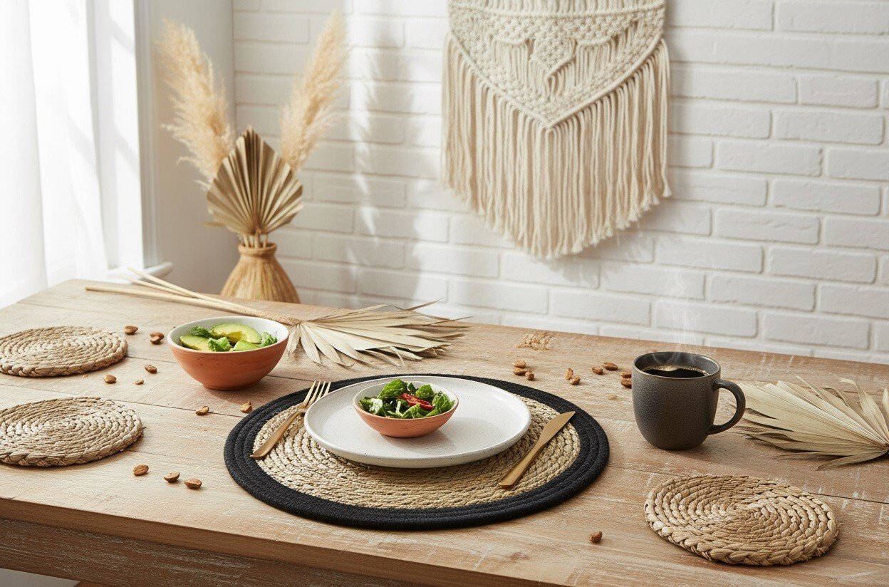 Mata stołowa 40 cm Natural czarna 44880