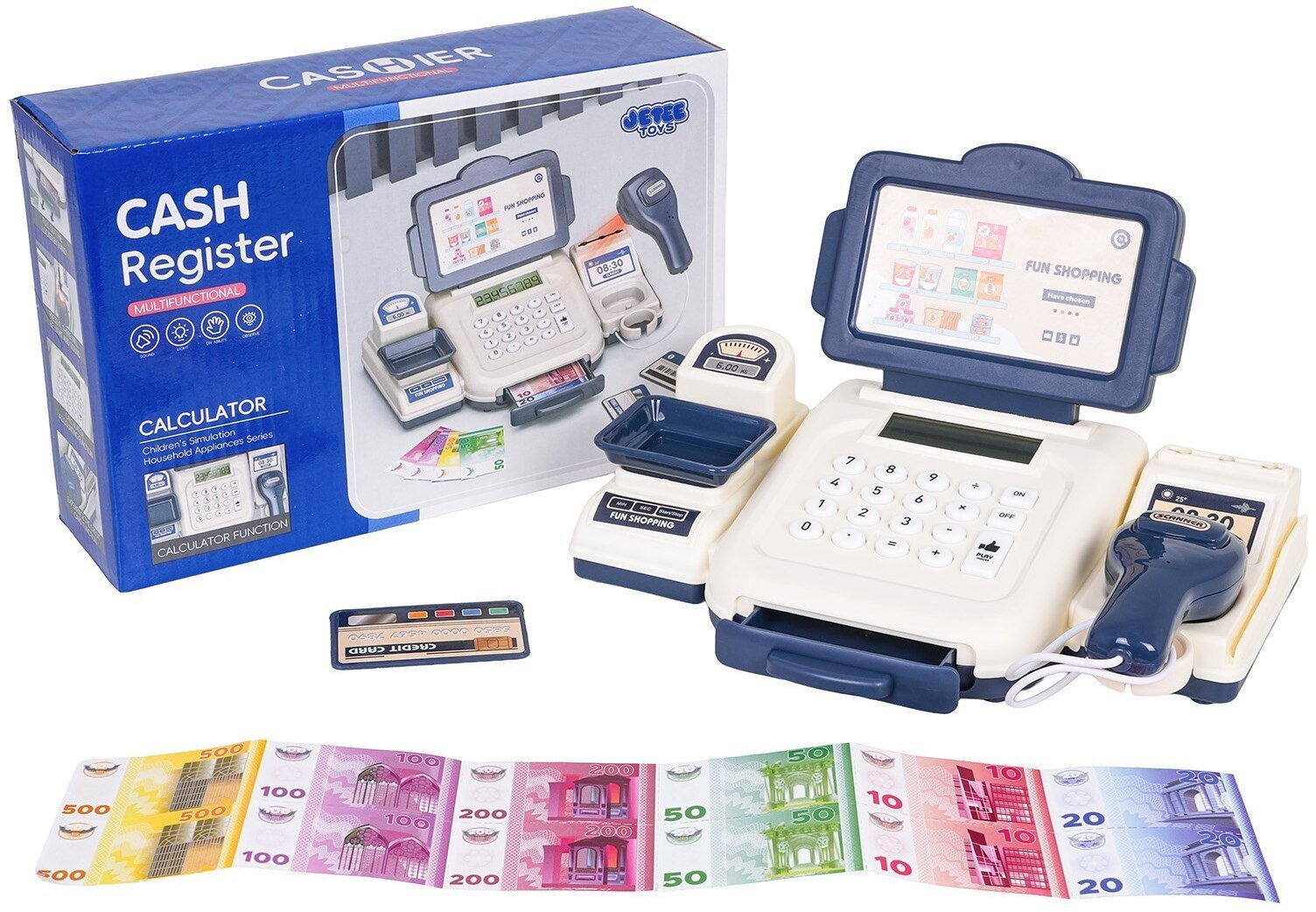 Kasa Fiskalna Niebieska + Akcesoria