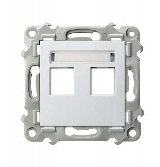 SZAFIR Obudowa gniazda podwójnego typu Keystone prosta biały GPK-2Z/p/00