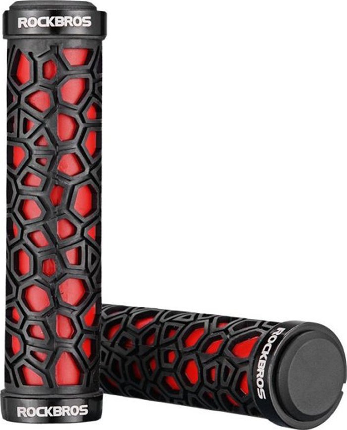 RockBros Gripy rowerowe chwyty z gumy przyczepne śr. 22mm czarno-czerwone ROCKBROS