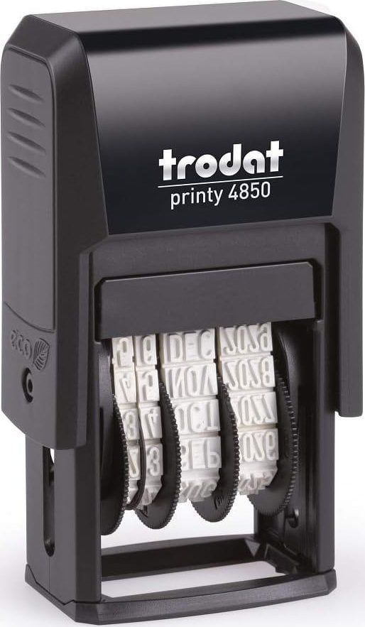 Trodat trodat Datumstempel Printy /L2 Lagertext+Kissen bl-rot 4850