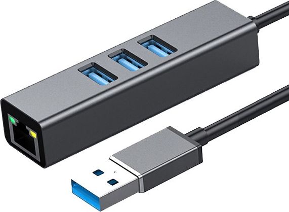 HUB USB Co2 1x RJ-45 + 3x USB-A 3.0