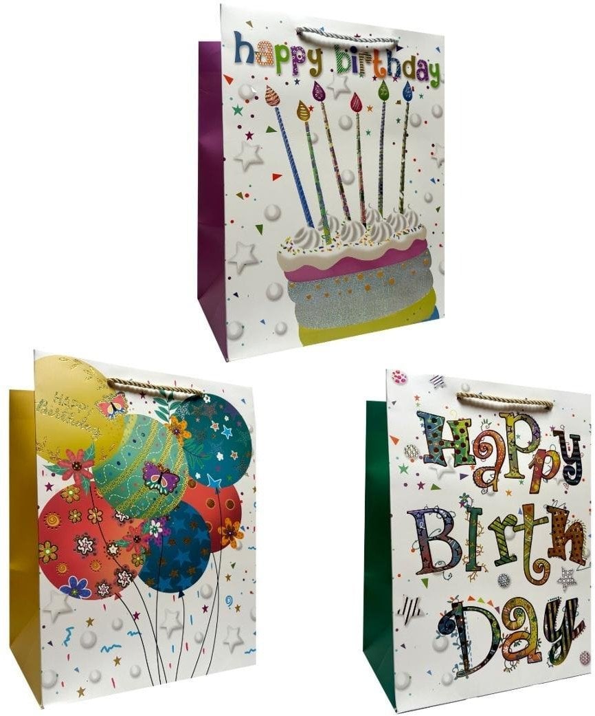 Jupiter Torebka prezentowa urodzinowa M szerokie dno mix