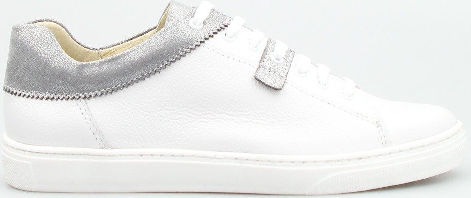 Clasicco Tenisówki skórzane z mieniącymi się wstawkami białe szare Classico-37