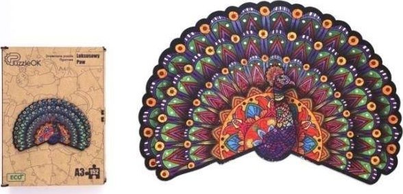 PuzzleOK Puzzle drewniane eko 152 Luksusowy paw A3