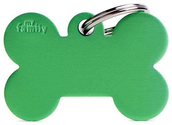 Zawieszka Adresówka Identyfikator z grawerem dla psa i kota zielona kość L