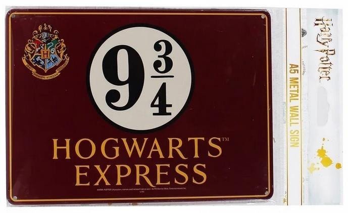 Harry Potter Tabliczka metalowa Peron 9 i 3/4
